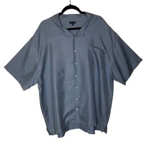J.‎ Peterman Men's 100% Silk Solid Light Blue Button Up Shirt Size: XXL Beach